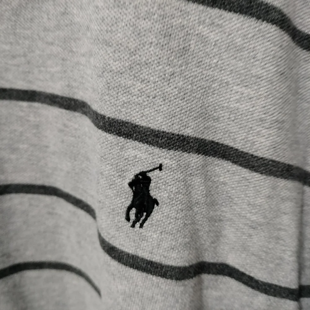 Ralph Lauren Polo Shirt in Gray with Black Stripes
